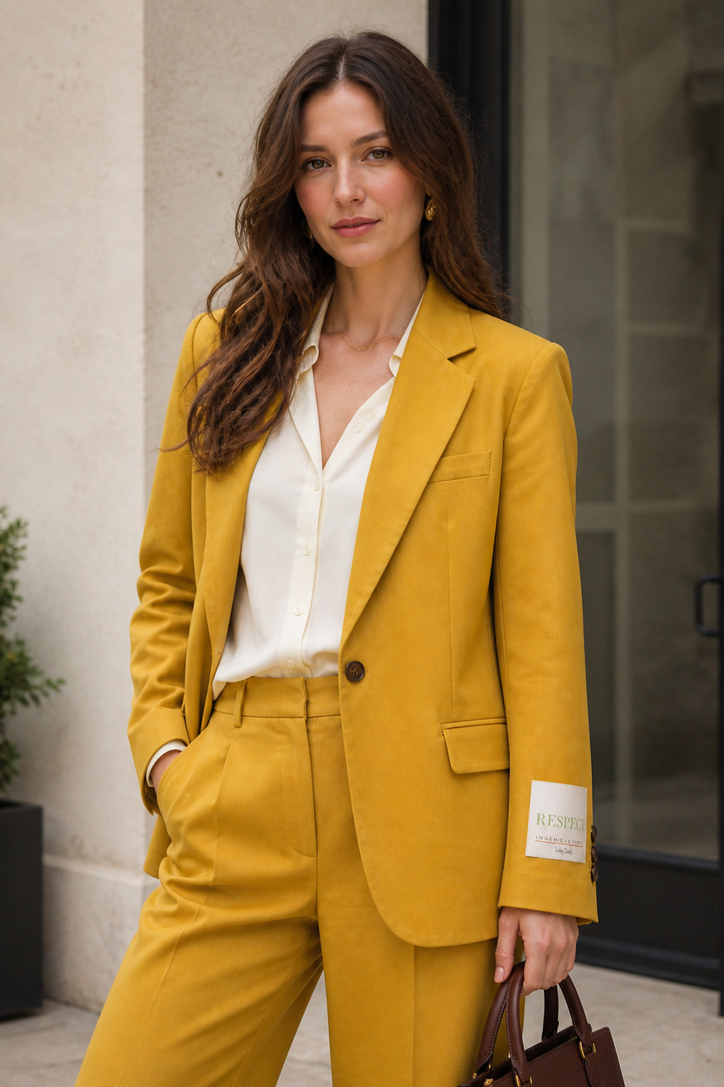Saffron Tailored Blazer-pants set, Italian-made Elegance