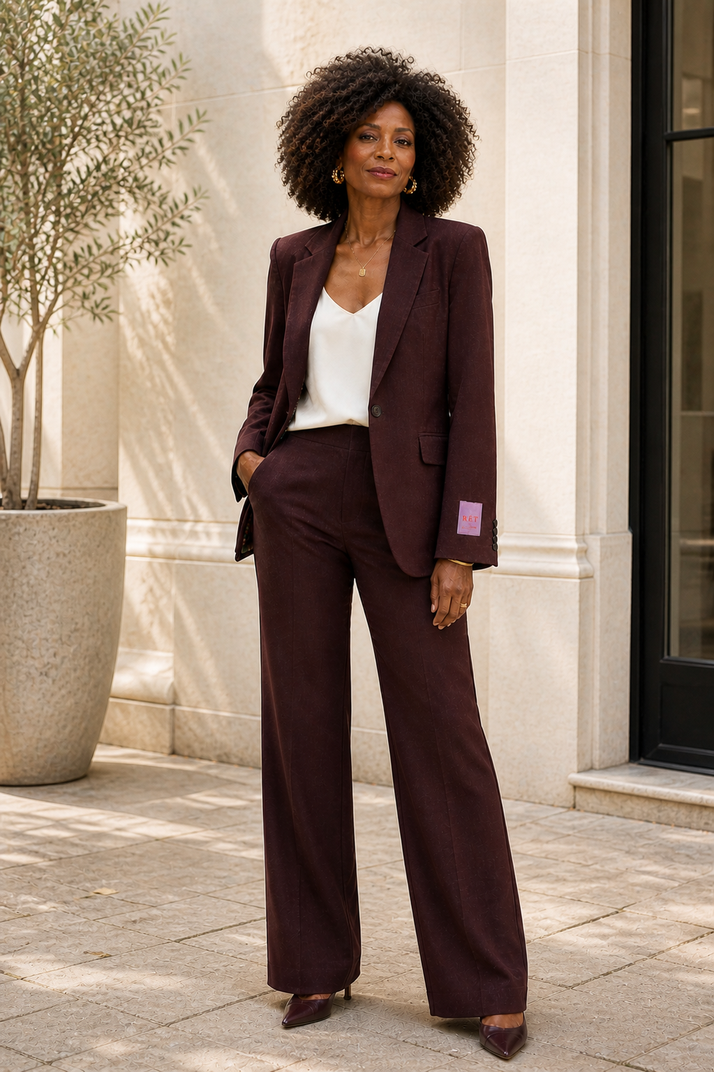 Italian made Brownish Burgundy Tailored Blazer set