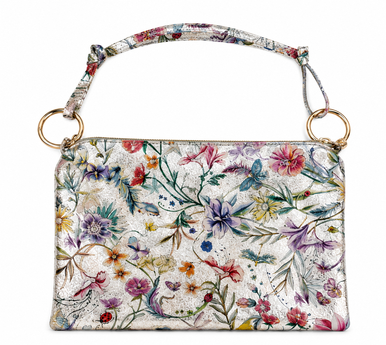 Floral itaian leather bag