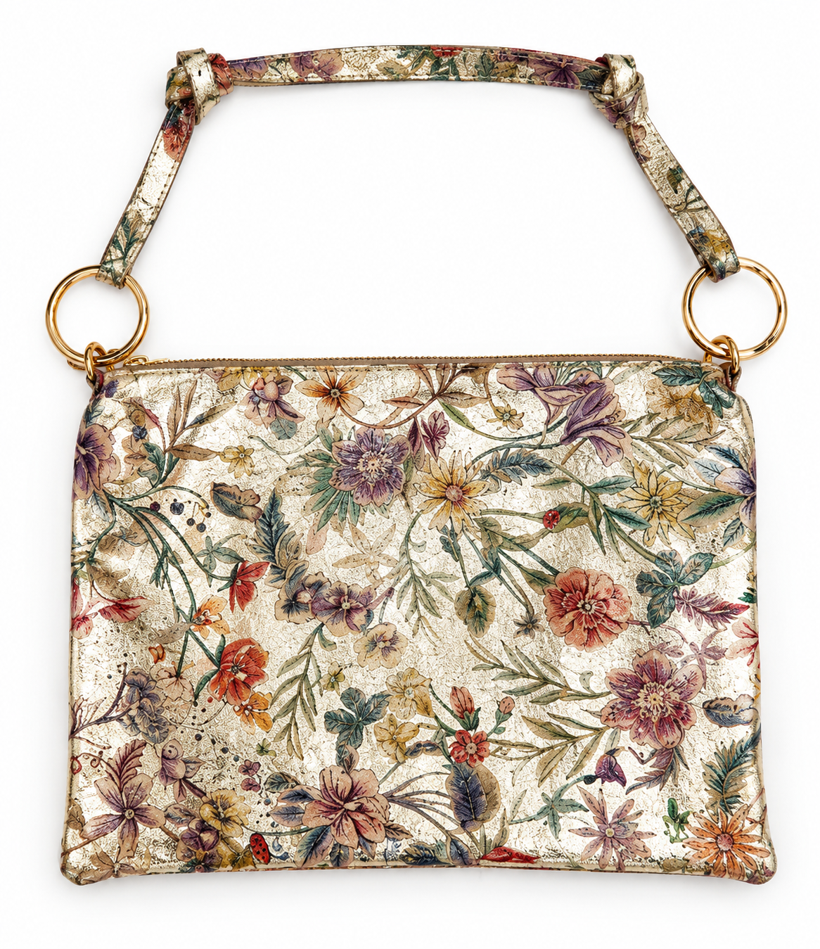 Floral itaian leather bag