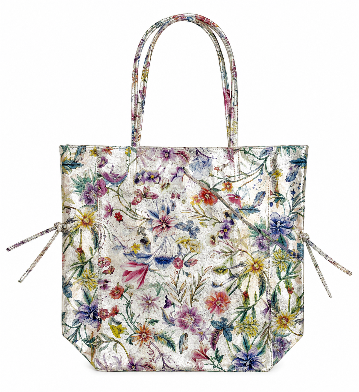 Floral Italian leather bag