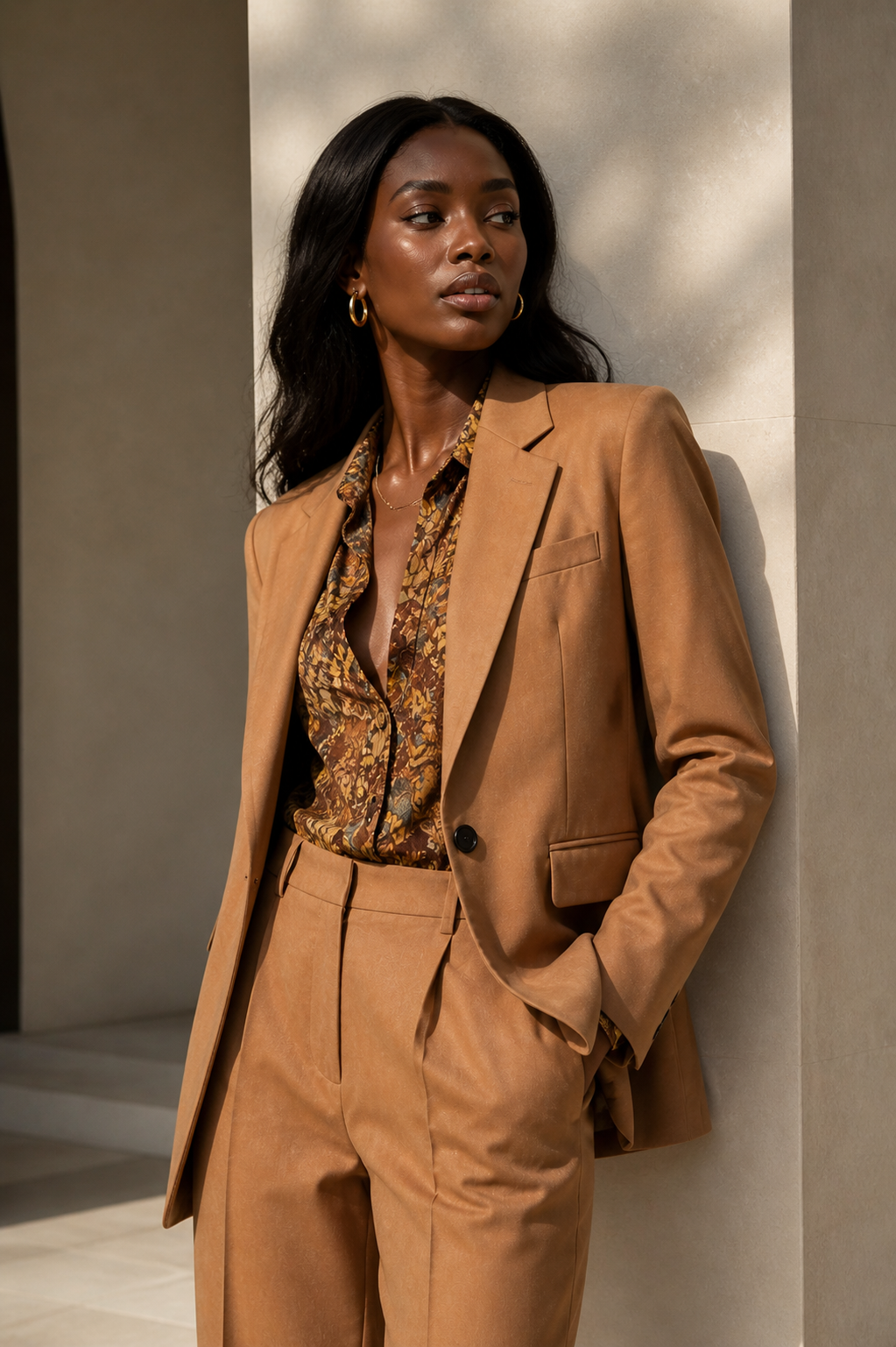 Italian Caramel Brown Tailored Suit